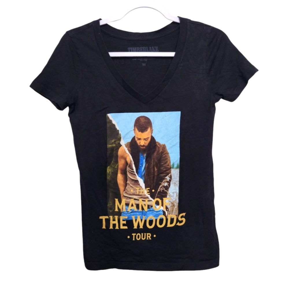 Timberlake "The Man Of The Woods Tour" Black Graphic T-Shirt Medium
